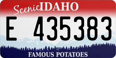 ID license plate E435383