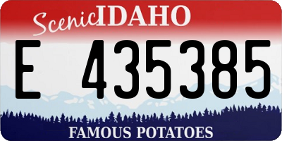 ID license plate E435385