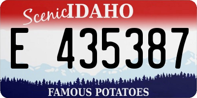 ID license plate E435387
