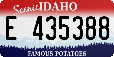 ID license plate E435388