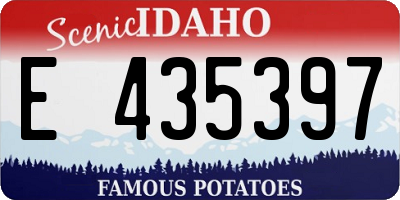ID license plate E435397