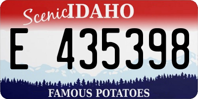 ID license plate E435398