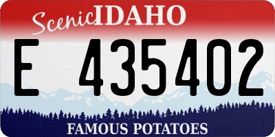 ID license plate E435402