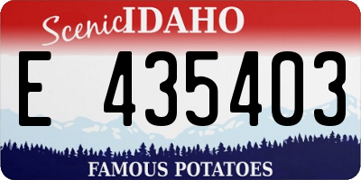 ID license plate E435403