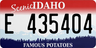 ID license plate E435404