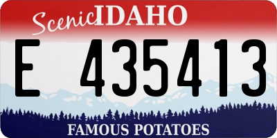 ID license plate E435413