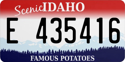 ID license plate E435416