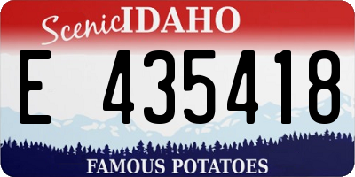 ID license plate E435418
