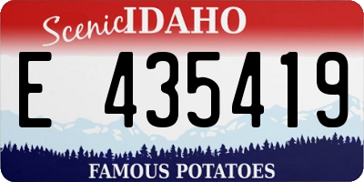 ID license plate E435419