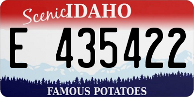 ID license plate E435422