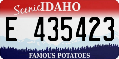 ID license plate E435423