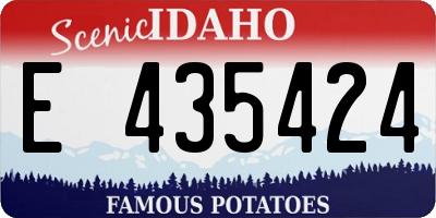 ID license plate E435424