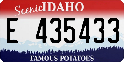 ID license plate E435433