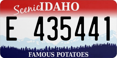 ID license plate E435441