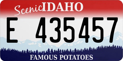 ID license plate E435457