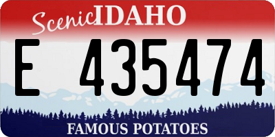 ID license plate E435474