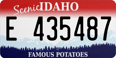 ID license plate E435487