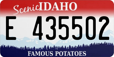 ID license plate E435502