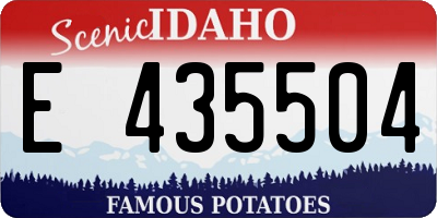 ID license plate E435504