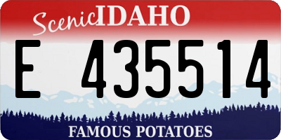 ID license plate E435514