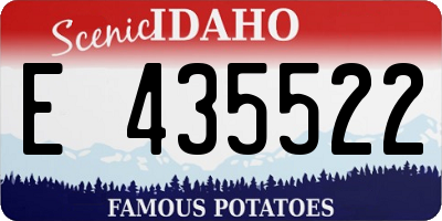 ID license plate E435522