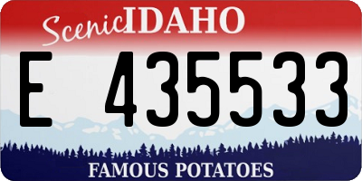 ID license plate E435533