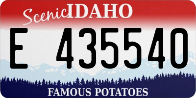ID license plate E435540