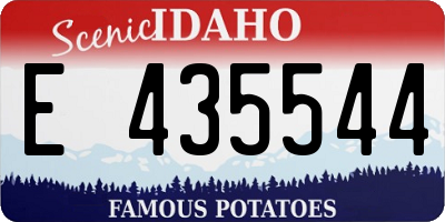 ID license plate E435544
