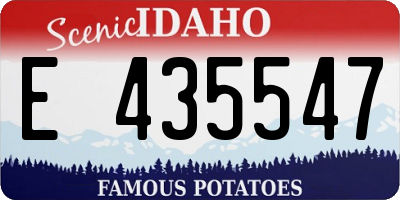 ID license plate E435547