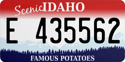 ID license plate E435562