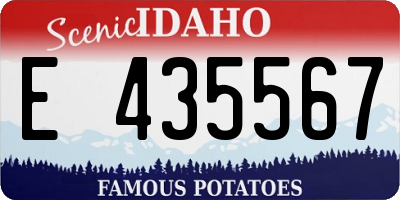 ID license plate E435567