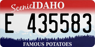 ID license plate E435583