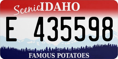 ID license plate E435598