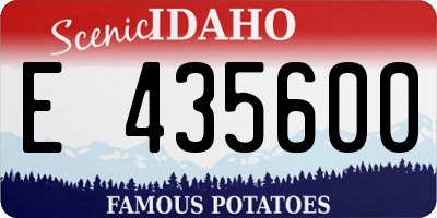ID license plate E435600