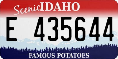 ID license plate E435644