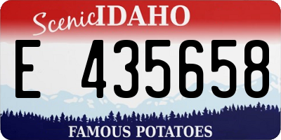 ID license plate E435658