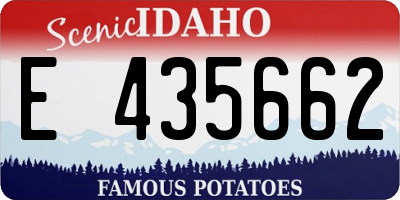 ID license plate E435662