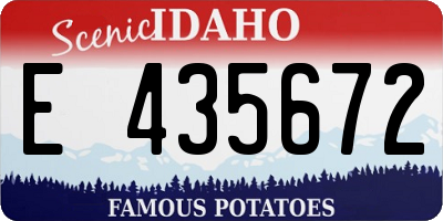 ID license plate E435672