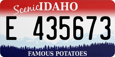 ID license plate E435673