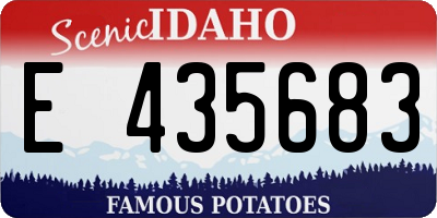 ID license plate E435683