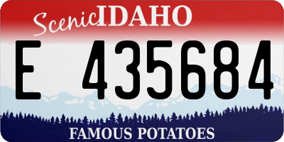 ID license plate E435684