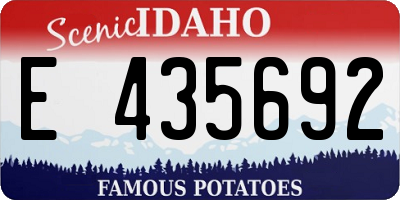 ID license plate E435692