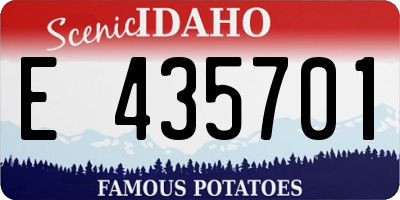 ID license plate E435701
