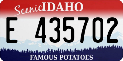 ID license plate E435702