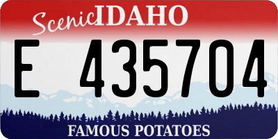 ID license plate E435704