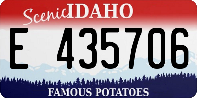 ID license plate E435706