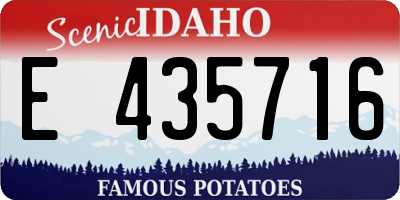 ID license plate E435716