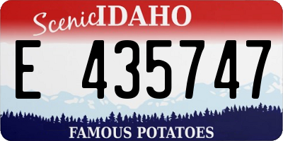 ID license plate E435747