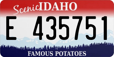 ID license plate E435751