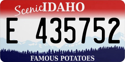 ID license plate E435752